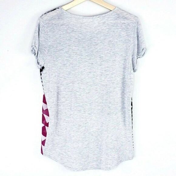 Two By Vince Camuto Geometric Print Short Sleeve T Shirt Pullover Blouse - Picture 2 of 4